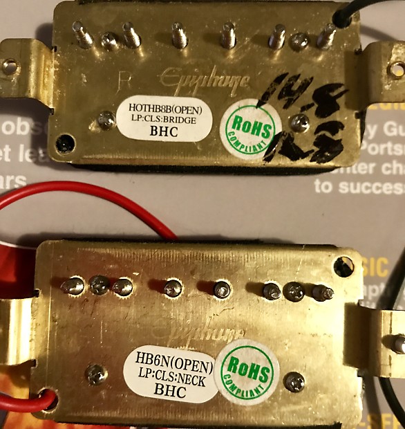 Epiphone Alnico HOTHB8B Bridge and HB6N Neck Black Reverb