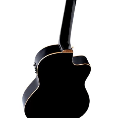 Ortega Performer Series Nylon string Guitar, thinline body - RCE138-T4BK-L, Left-Handed, 52mm Nut Width image 9
