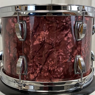 Ludwig 12/14/20" Classic Maple Drum Set - Burgundy Marine Pearl Downbeat Outfit image 7