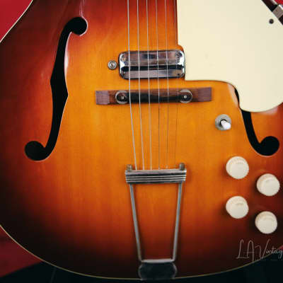 1950s Silvertone 1425 Aristocrat Archtop Electric Guitar - Comes with Original Chipboard Case! image 8