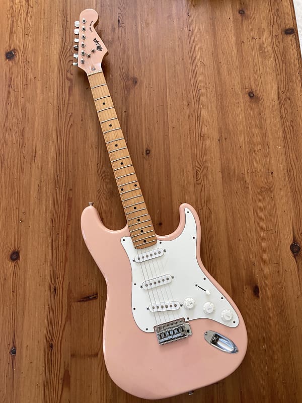 Maya Stratocaster (no Fender) lawsuit era Electric Guitar 1970s Shell Pink image 1