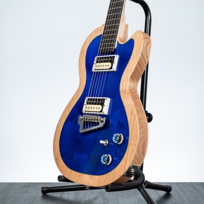 Dirty Elvis Blue Cutaway Electric Guitar - Australian handcrafted guitar w/ case image 3