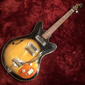 c.1960s Teisco EP-200L/EP-10T  Hollow Body Guitar MIJ Guitar "Sunburst" image 2