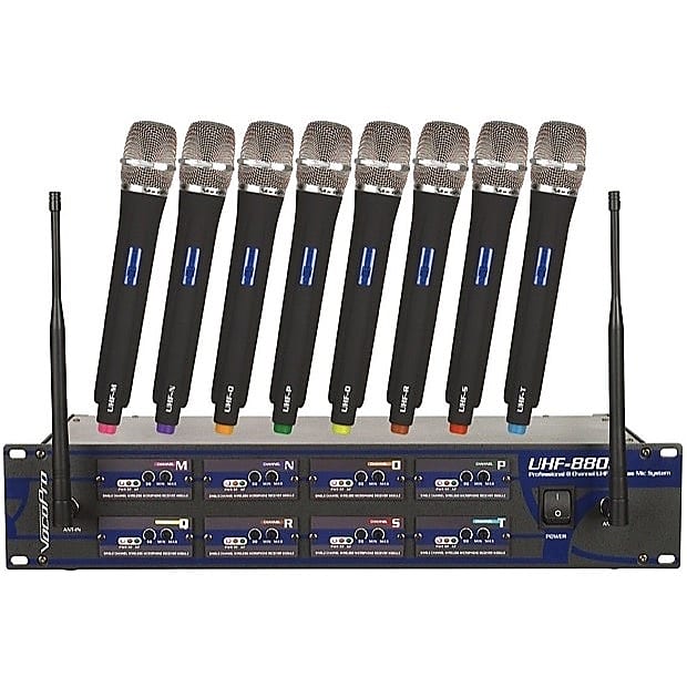 VocoPro UHF-5800 4-Channel Handheld Wireless Microphone System (with Gig  Bag)