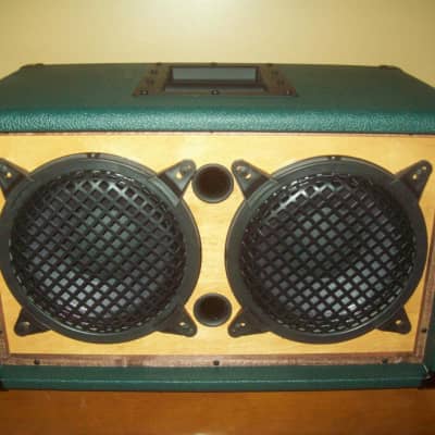 EarCandy Bailey 2x8 guitar amp speaker cab Forest Green W/ Trans Cherry Front & Back 50 watts 8 Ohm imagen 1