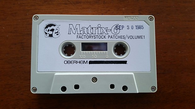 Vintage Oberheim Matrix 6 FactoryStock Patches Cassette Volume 1 Dated Sept 30, 1985 image 1