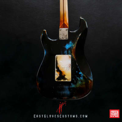 Fender Stratocaster Floyd Rose Black/Blue Heavy Aged Relic by East Gloves Customs[$280 Off for Limited Time Only] image 10