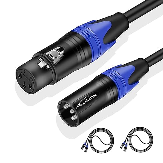 Xlr Cables, Microphone Cables 3Ft 2 Pack, Heavy Duty Balanced Reverb