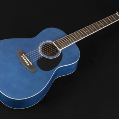 Jay Turser JJ43-TBL-A Jay Jr Series 3/4 Size Dreadnought Acoustic Guitar. Trans Blue Item ID: JJ43-TBL-A-U for sale