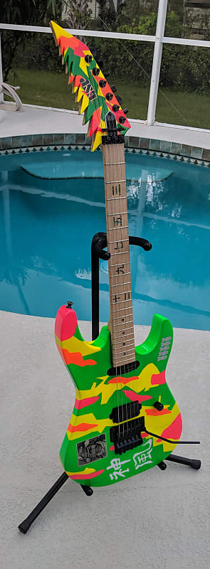 ESP Kamikaze 4 George Lynch replica ESP Kamikaze 4replica Neon Green ,yellow, pink, orange | Reverb