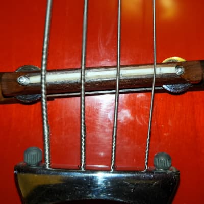 Aria Diamond Series Hollow Body Bass Guitar, Matsomuko 1960's  Red burst image 11