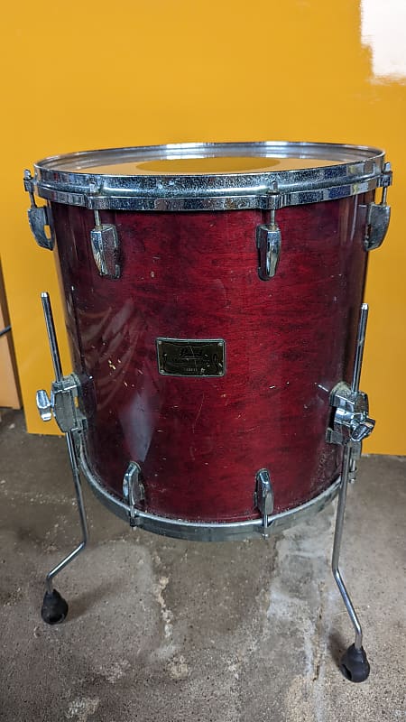 Pearl Masters Custom Extra Maple 16inch Floor Tom 1990s Nature Wine Red
