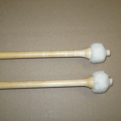 ONE pair "new" old stock (felt heads have fuziness) Regal Tip 602SG (GOODMAN # 2) TIMPANI MALLETS, STACCATO - small hard inner core covered with two layers of felt -- rock hard maple handles (shaft), includes packaging image 14