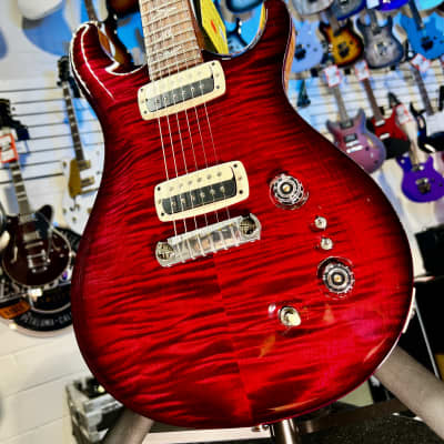 PRS Paul's Guitar Electric Guitar - Custom Color - Fire Red Smokeburst w/ Natural Back / Purple Edge 312   GET PLEK’D for sale