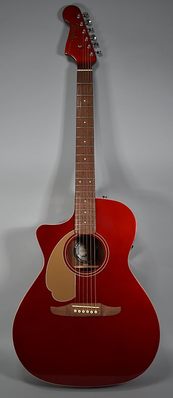 Fender Newporter Candy Apple Red Finish Left Handed Acoustic