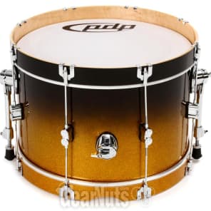 PDP Daru Jones New Yorker 4-piece Drum Set - Gold to Black Sparkle Fade image 6