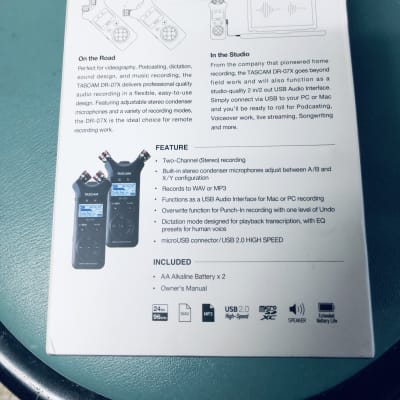 TASCAM DR-07X Portable Audio Recorder New IOB 2019 - Present - Black image 4