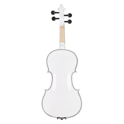 Full Size 4/4 Violin Set for Adults, Beginners, Students with Hard Case, Violin Bow, Shoulder Rest, Rosin, Extra Strings 2020s - White image 4