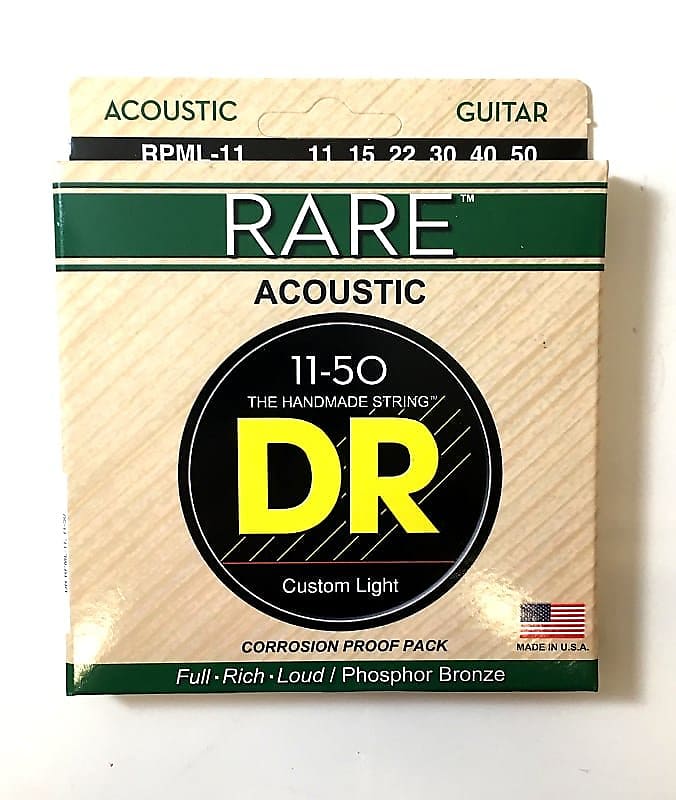 DR Guitar Strings Acoustic RARE Phosphor Bronze Hex Cores RPML-11 11-50 image 1