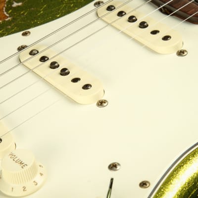 Fender Custom Shop Eddie's Guitars Exclusive Dealer Select Roasted 1963 Stratocaster Heavy Relic - Chartreuse Sparkle image 24