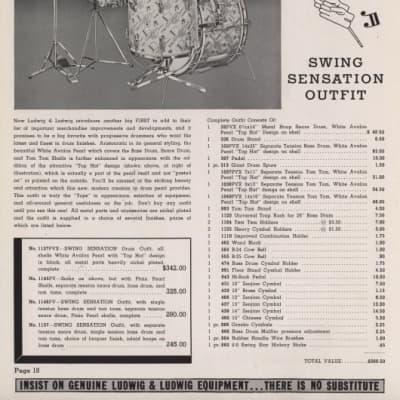 Ludwig & Ludwig - 14x5" (cut down)Top Hat and Cane Snare Drum 1940-1941 image 2