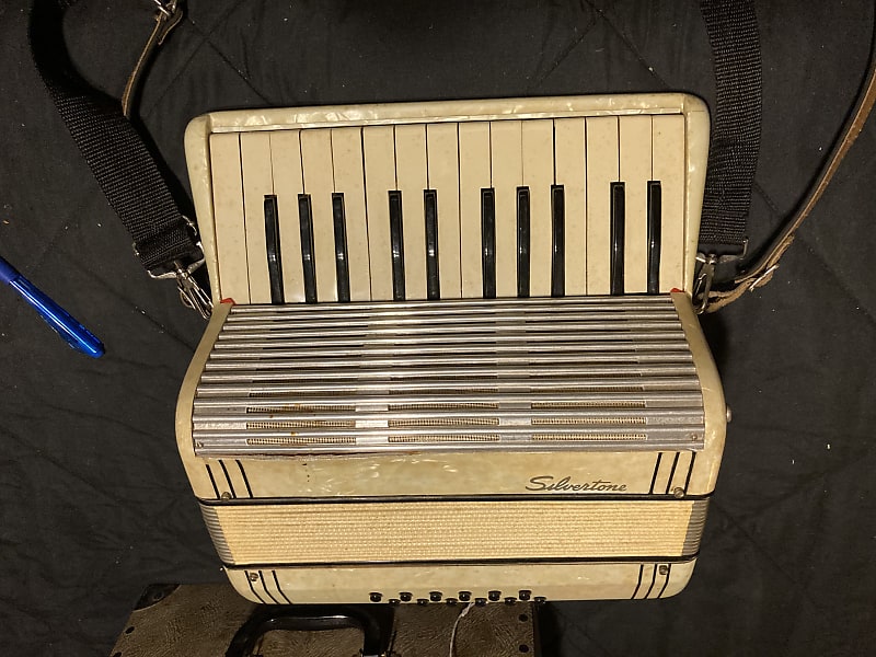 Silvertone Accordion Vintage White Pearl Reverb