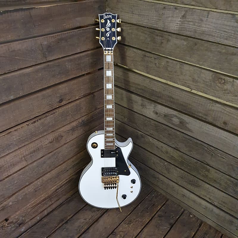 Electric Guitar With Sustainer Fernandes Burny Les Paul RLC-105S Snow White  & Floyd Rose