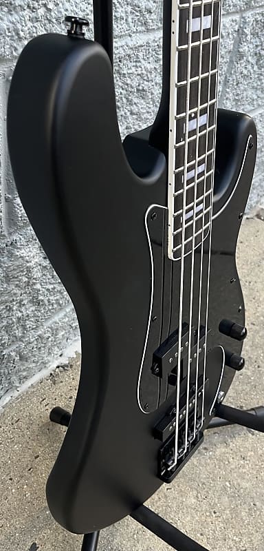 GAMMA Custom Bass Guitar JP24-01, 4-String Alpha Model, Triple Satin Black image 1