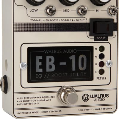 Walrus Audio EB-10 Preamp/EQ/Boost Pedal, Cream image 3
