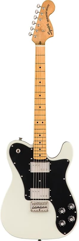 Squier Classic Vibe 70s Deluxe Telecaster Electric Guitar, with 2-Year Warranty, Olympic White, Maple Fingerboard image 1