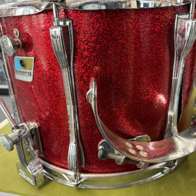 Ludwig 14" Marching Snare Drum 70's - Red Sparkle image 11