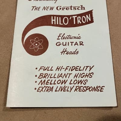 Gretsch Hilo 'Tron Instruction Booklet - case Candy 1960's - None image 1
