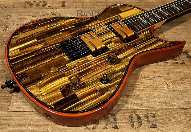 Tiger´s Eye top? I am not kidding you - this Chronos guitar has a real gemstone top! image 1
