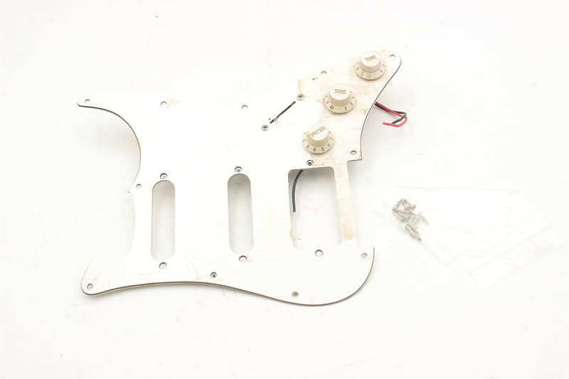 Strat Style White 3-Play 11-Hole Partially Loaded Guitar Pickguard HSS image 1