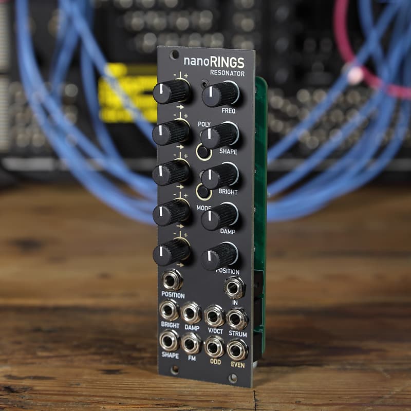Nano Rings - 8HP Version of Mutable Instruments Rings / NEW 8mm KNOBS /  Eurorack / Black&Gold PANEL