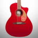 Fender Newporter Player Acoustic-Electric Guitar, Candy Apple Red