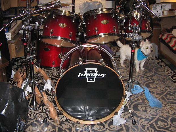 LUDWIG EPIC SERIES Red Fade 6 Piece Drum Set w/o hardware | Reverb