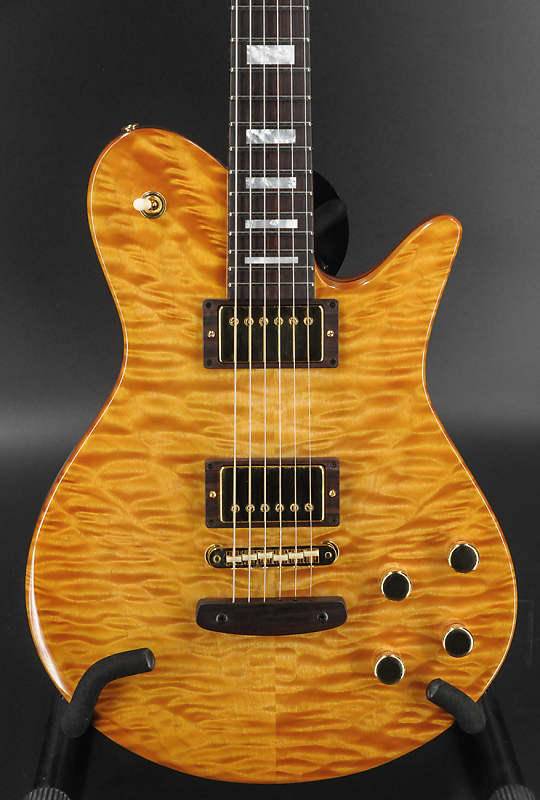 Fodera Imperial Guitar Amber Quilted Maple - Mahogany - Brazilian Rosewood Fingerboard image 1
