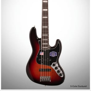 Fender American Deluxe Jazz V 5-String Electric Bass (Rosewood with Case), 3-Color Sunburst, New ! image 2