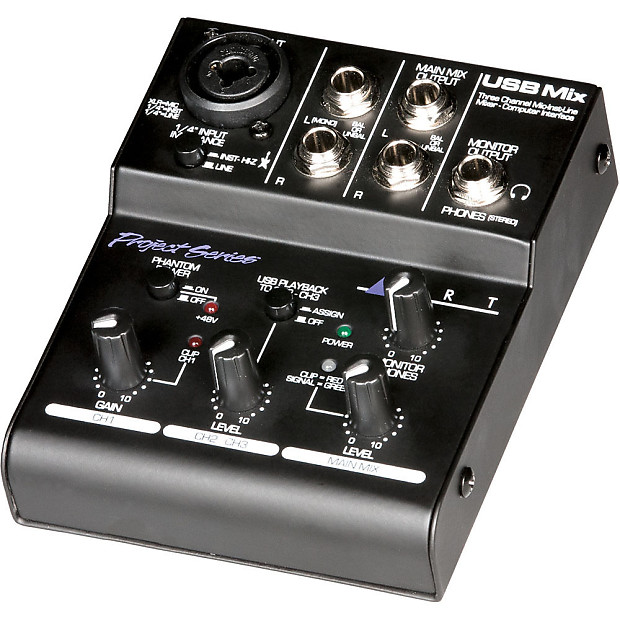 ART USBMIX Project Series 2-Channel Mixer with USB Interface image 1