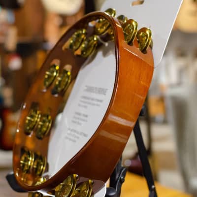 Meinl African Brown Wood Tambourine Brass Jingles image 6