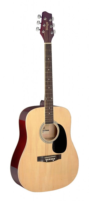 Stagg 1/2 natural Dreadnought Acoustic Guitar w/ basswood Top image 1