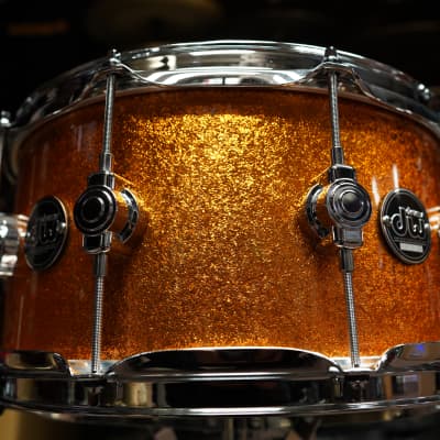 DW USA Performance Series DRP6514SS 6.5" x 14" Pure Maple Snare Drum Gold Sparkle (2023) image 8