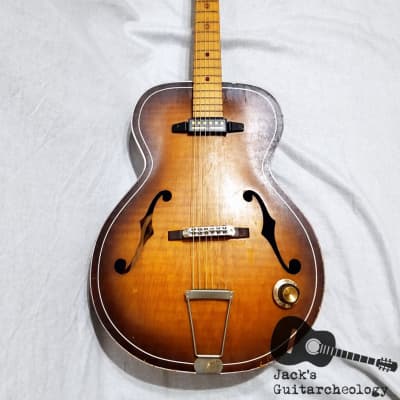 Kay/Harmony N-3 Player-Grade "The Gutbucket" Archtop w/ Goldfoil Pickup (1950s, Antique Burst) image 6