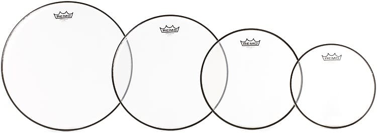 Remo Ambassador Clear 4-piece Tom Pack - 10/12/14/16 Inch | Reverb