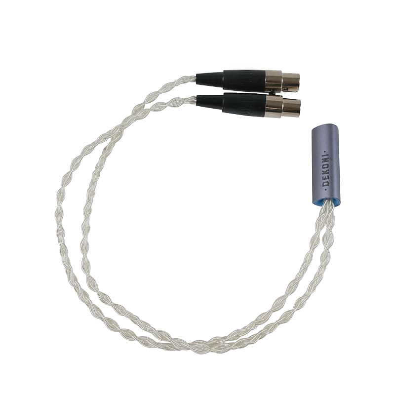 Dekoni Audio Ensemble Oversplit 4-Pin Mini-XLR Connector w/ Silver Braided Cable  			