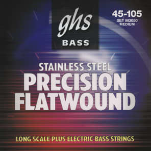 GHS Precision Flatwound Long Scale Plus Medium Electric Bass Strings 45-105