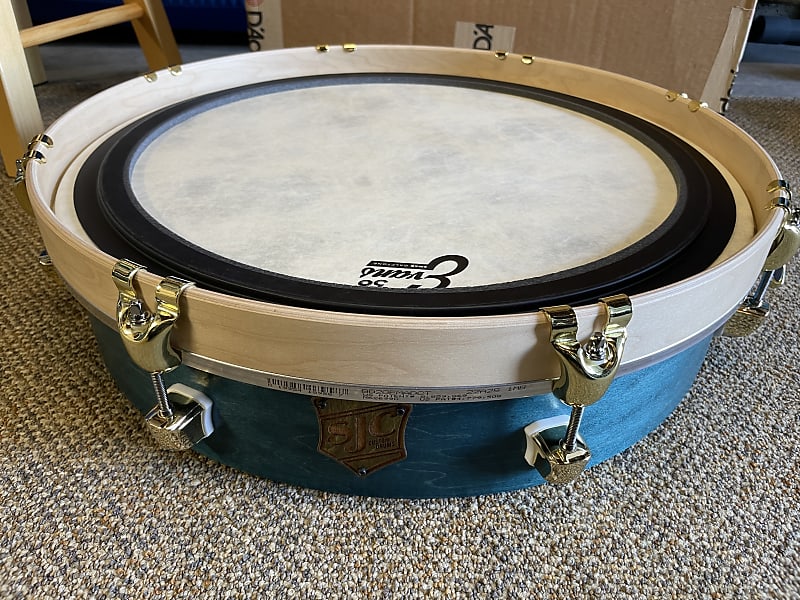 SJC UFO Kick Drum/Gong Bass 2022 Teal/Brass Hardware Reverb
