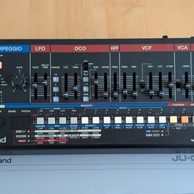 Roland JU-06A Boutique Synthesizer Module; with DK-01 Dock, Roland Travel Bag, and Decksaver Cover