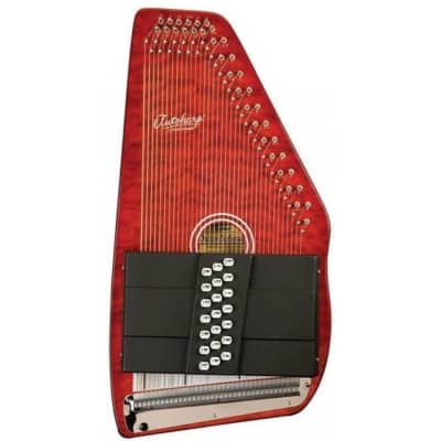 Oscar Schmidt OS21CQTR Classic 21-Chord Autoharp, Quilted Transparent Red image 1